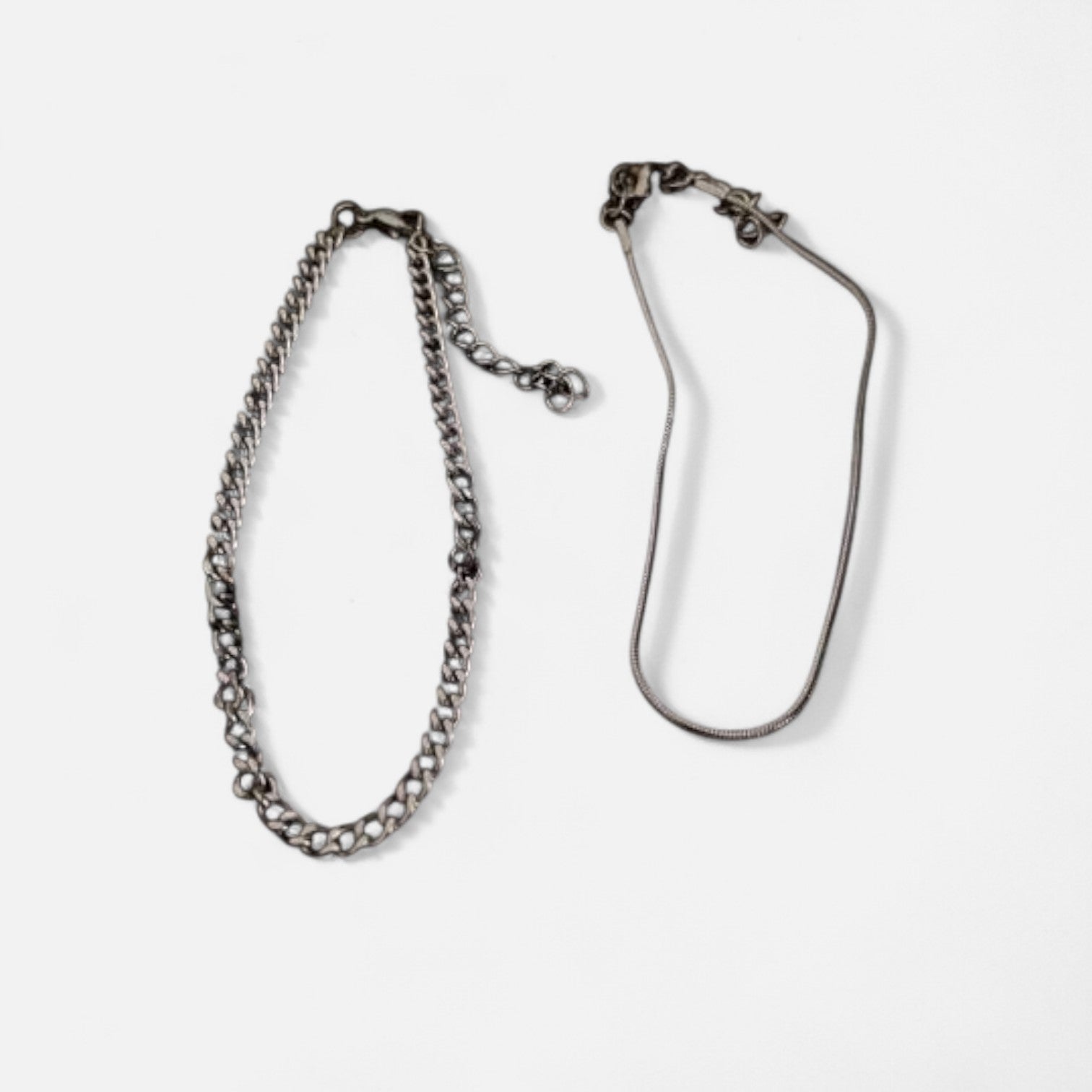 Valciens | Men's Minimalist Bracelet Set – Silver-Tone Steel, Sporty Versatility (2pcs)