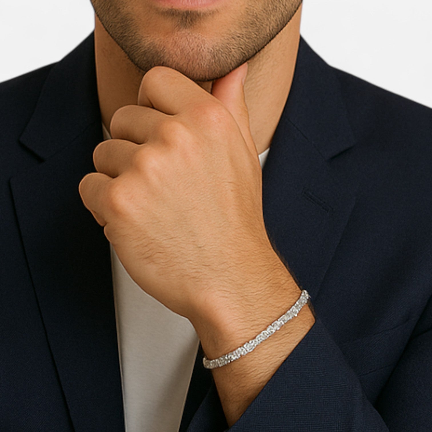 Valciens | Men's 5mm Tennis Link Bracelet – Polished Detail, Subtle Strength