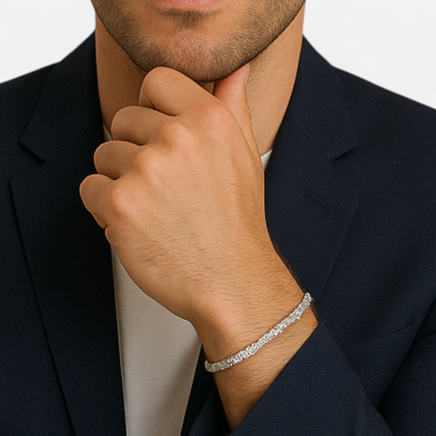 Valciens | Men's 5mm Tennis Link Bracelet – Polished Detail, Subtle Strength
